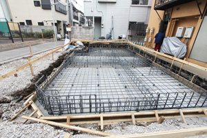 品川区狭小住宅　Ｉ様邸　基礎配筋