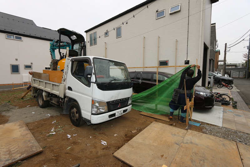 大田区Ｎ様邸の基礎工事：養生