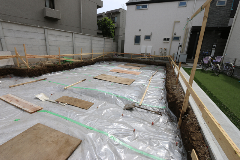 大田区Ｎ様邸の基礎工事：防湿シート