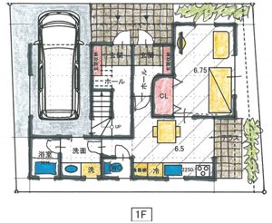 完全分離型二世帯住宅　27坪　3階建て参考プランC