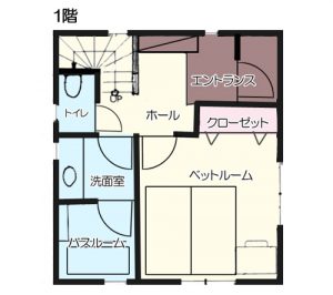 12坪の価格がわかる3LDKルーフバルコニーがある狭小住宅参考プラン