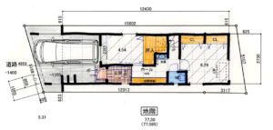 地階＋2階建て　敷地面積約23坪　グレーチングバルコニー選べる2階間取り　3LDK