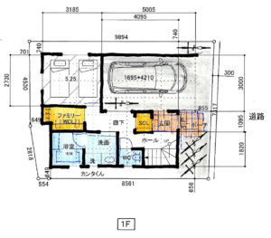 狭小3階建て　敷地面積約21坪　北側インナーガレージ付　5LDK