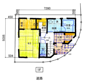 狭小3階建て　敷地面積約14坪　角地を活用したコンパクトなプラン　4LDK