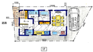 狭小2階建て＋小屋裏　敷地面積約19坪　2階は吹き抜けにもできる間取り　4LDK