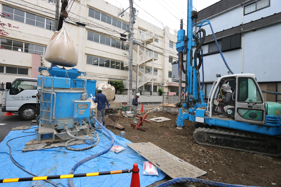 大田区：地盤改良・基礎・建て方まで終わりました